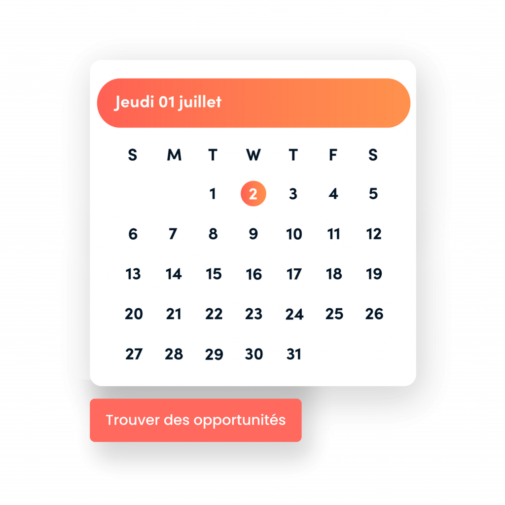 calendrier module opportunités sur Telescop